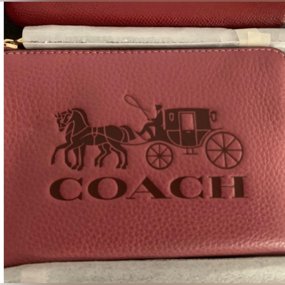 Coach Rose Leather Wristlet